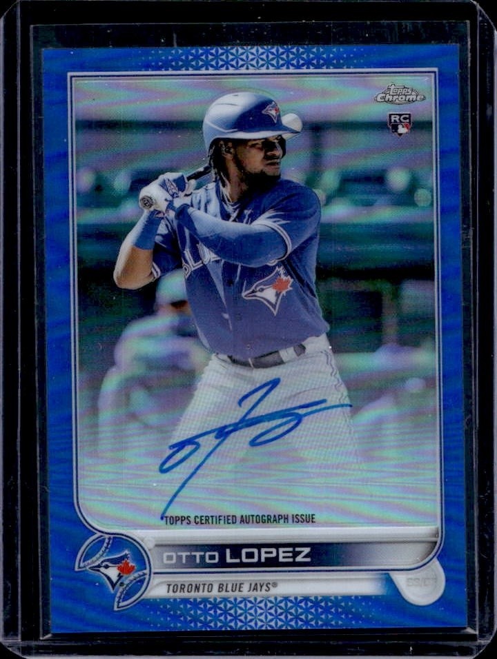 2022 Topps Chrome Otto Lopez Auto Autograph Blue Refractor RC #/150 Jays Rookie