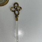 VTG Pair Of Gold Ormolu Perfume Bottles~Textured Cut Glass~Celtic Knot Daubers — photo 8