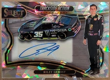 2025 Select Trackside Action Signatures Silver Cracked Ice Auto Riley Herbst