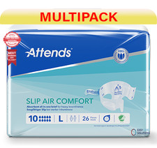 78 x Attends Slip Air Comfort 10 | Large | Unisex Slips | 3 Packs of 26