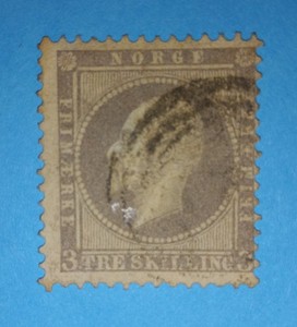 + 1857 Norway King Oscar 1st #3 A2 3Sk used