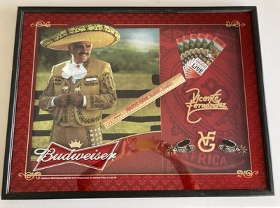 🔥RARE Budweiser Vicente Fernandez Shadow Box Display Frame beer