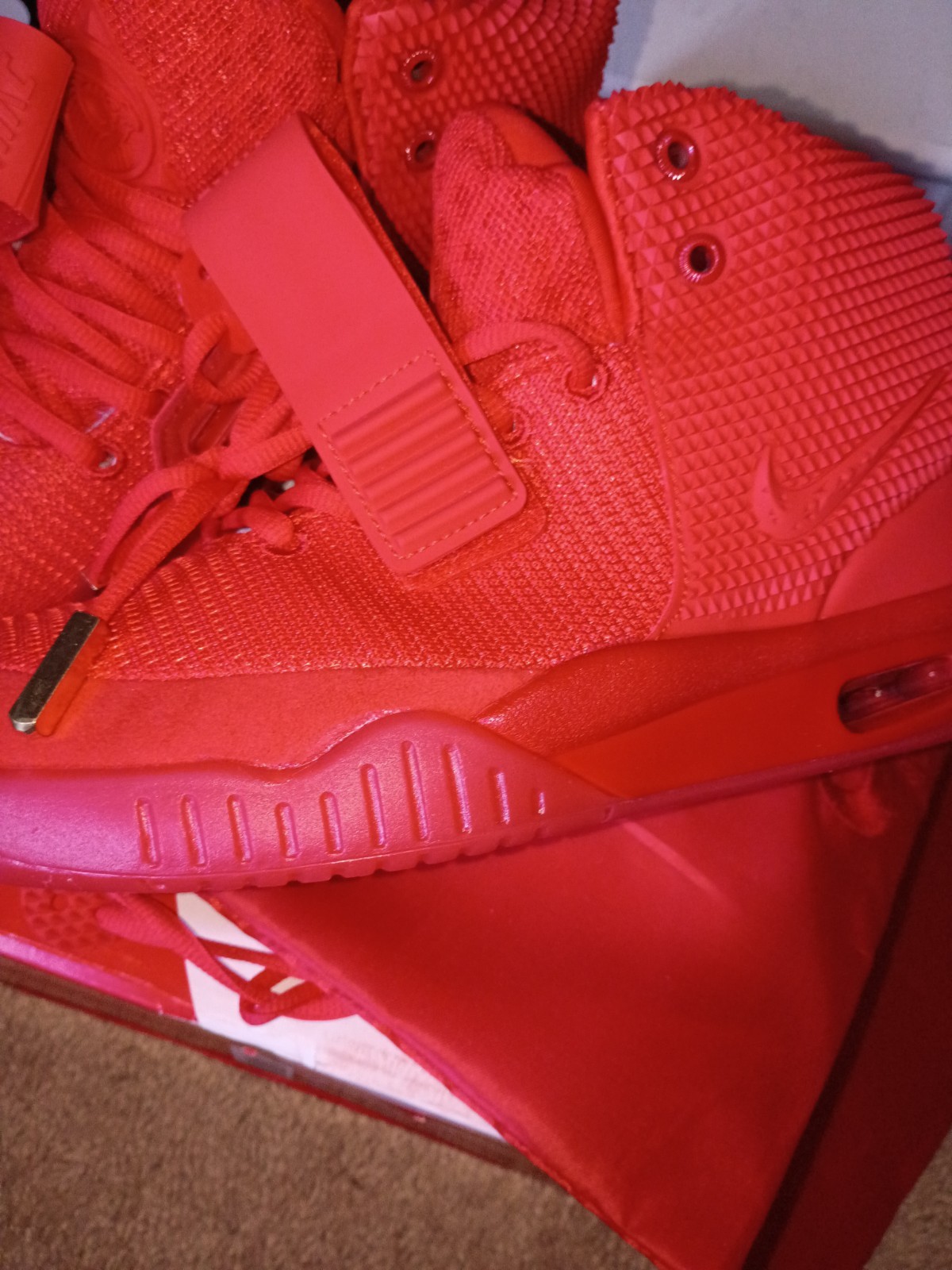 Footwear® Nike Air Yeezy Red Rogue Red October All Red Everything. Size: 7 thumbnail 13