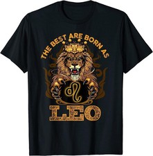 NEW! Lion Graphic Art July August Birthday Leo Zodiac Gift T-Shirt - MADE IN USA