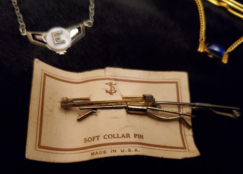 Antique 1920s 1930s Lot Of Collar Pins Holders Gold Plated And More USA nice lot - Picture 5 of 11