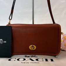 Coach Old Coach Turn Lock Leather Shoulder Bag Brown Crossbody Vintage