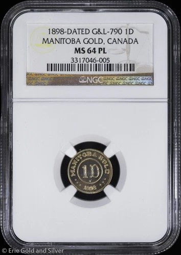 1898-Dated $1 Canada Prooflike Manitoba Gold Dollar NGC MS 64 PL | G&L-790 X#12