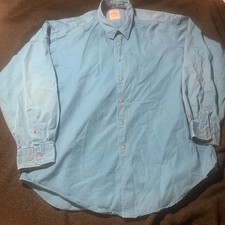 Vintage 80’s 90’s 40 Acres And A Mule Filmworks blue button shirt Spike Lee L