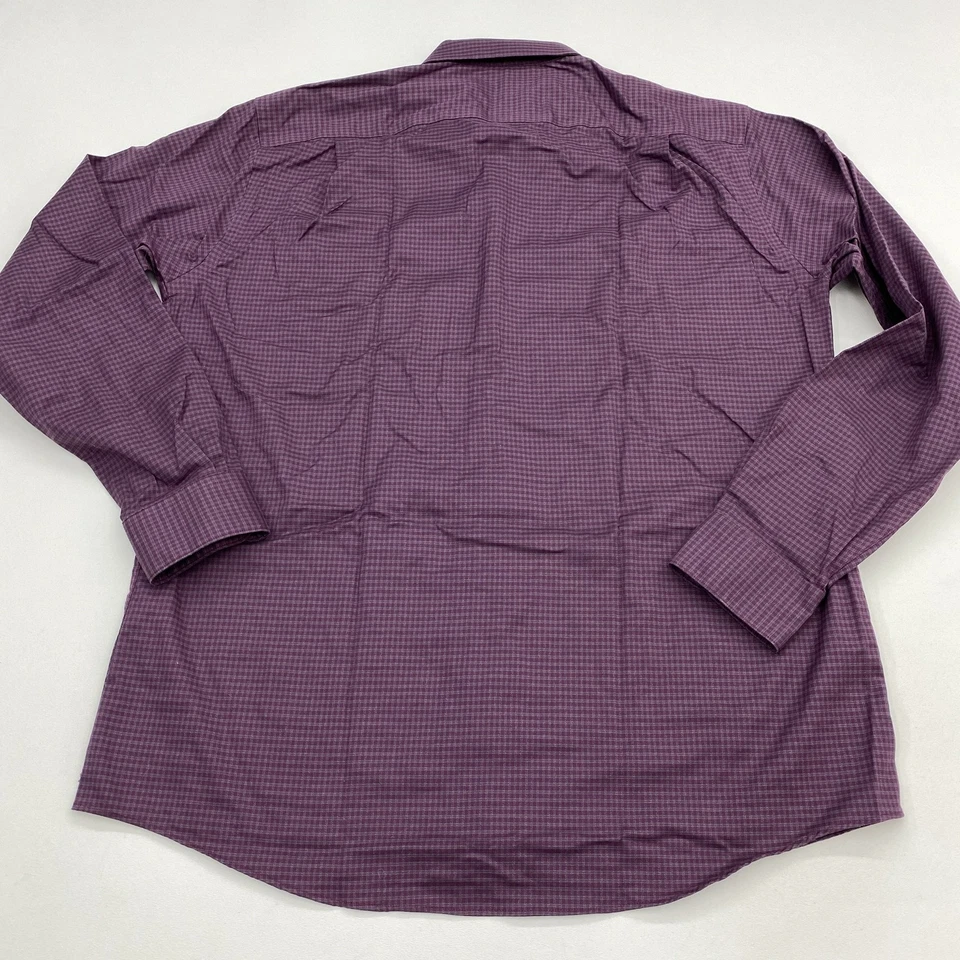 Camisa de Vestir Awearness Kenneth Cole Para Hombre 17.5 Alto Manga Larga Granate Calce Ajustado Foto 4 de 4