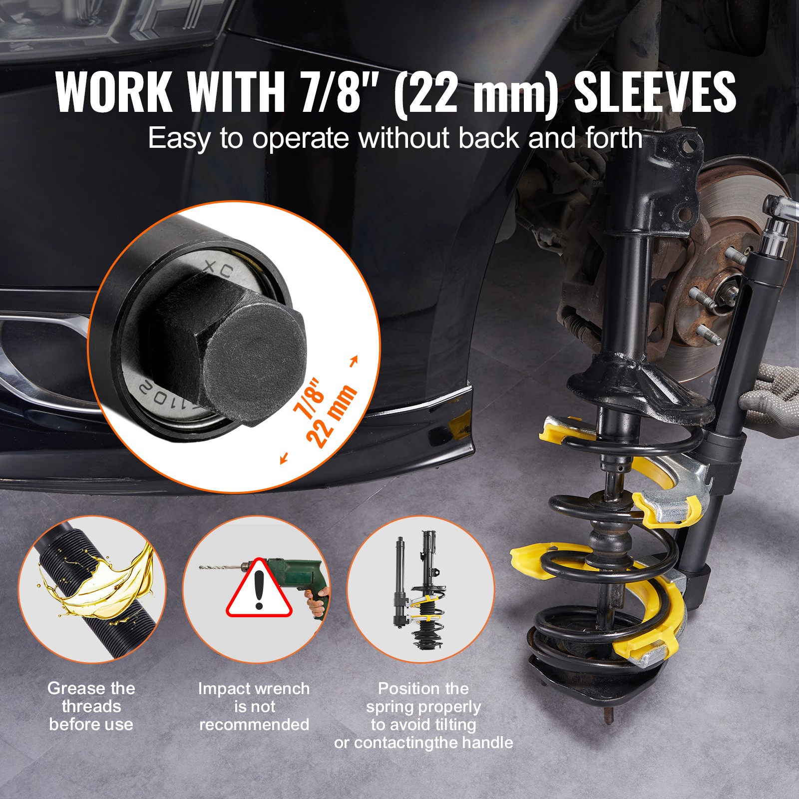 - Senza marca/Generico - - Kit 3 Pezzi Compressore a Molla Ammortizzatore per Auto Max. 4,5tonnellate - Miniatura 6