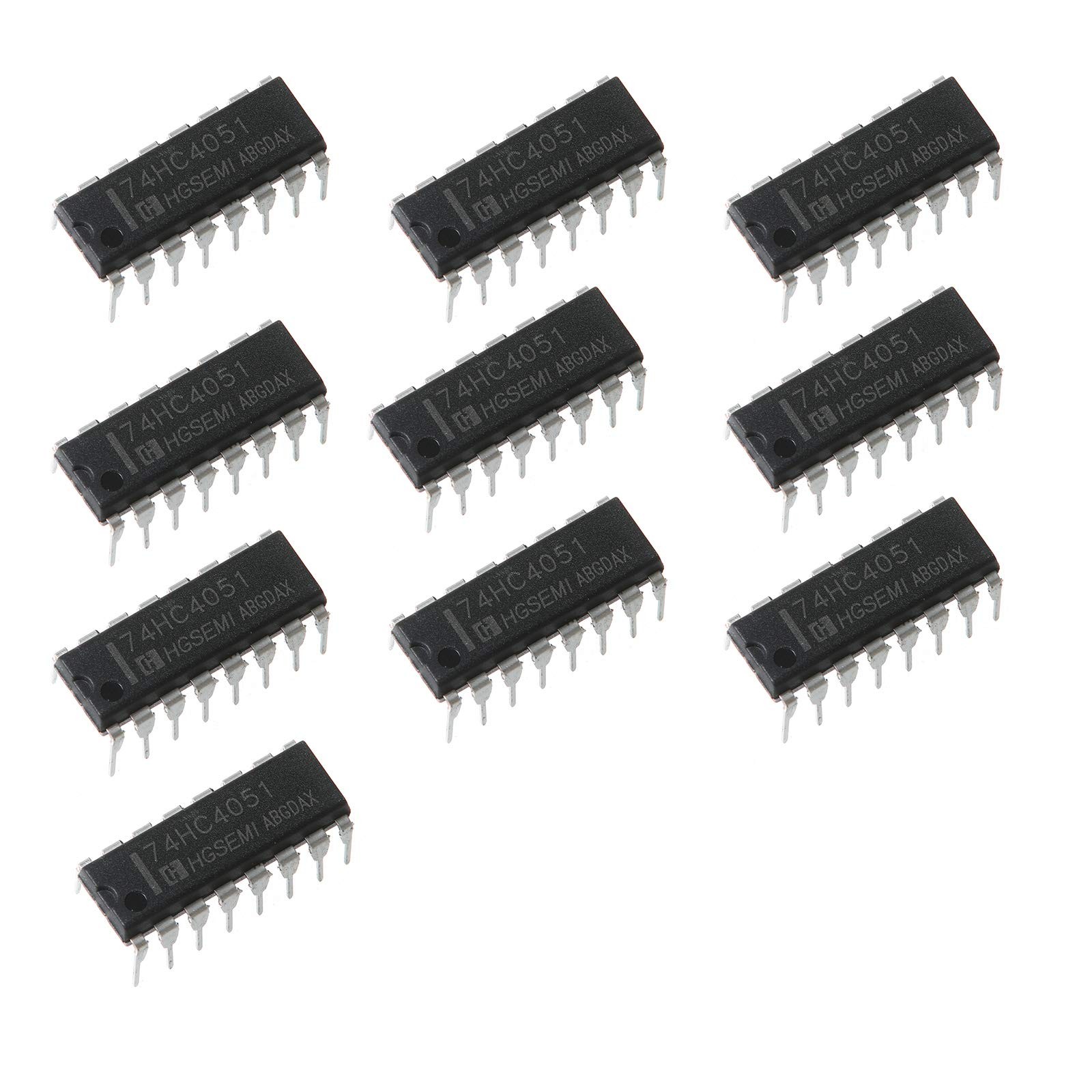 Bridgold 10pcs 74HC4051 8-Channel Analog Multiplexer Signal Splitter,16-DIP