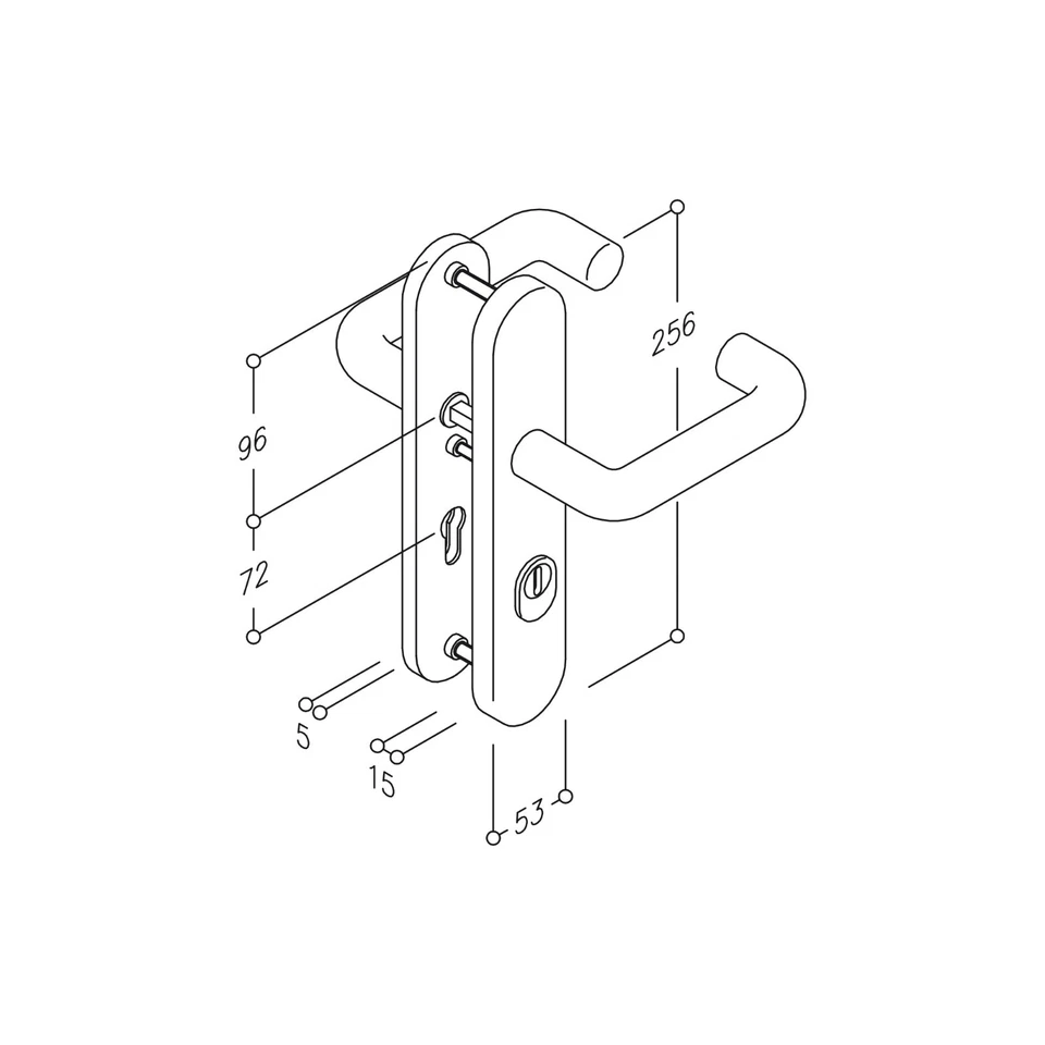 Schutzbeschlag Türbeschlag Türdrücker Knopf NORMBAU Edelstahl - Bild 2 von 3