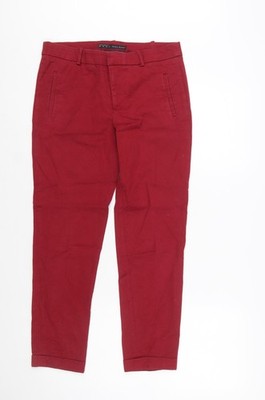 Zara Basic Damen Rot Chino Hose Größe 8 Slim Fit Arbeit Freizeit