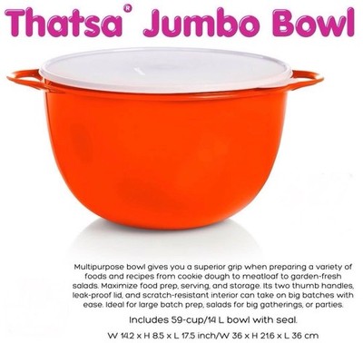 Tupperware Hot Pepper Red Thatsa  Jumbo Bowl (59-cup/14L)