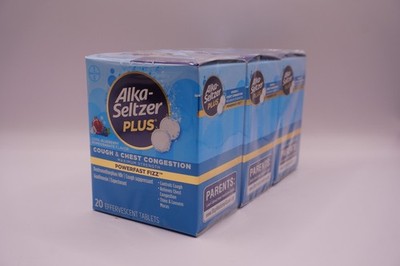 Alka-Seltzer Plus Cough & Chest Congestion 20  Tabs EXP 04/2026 -3 x 20