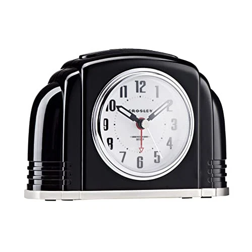 Crosley Vintage Art Deco Analog Alarm Clock, Quiet Sweep Non-Ticking,  - Image 2 of 4