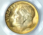 1951-D Roosevelt Silver Dime PCGS MS66 FB Orange Toned Eye Appeal PQ BU Gem