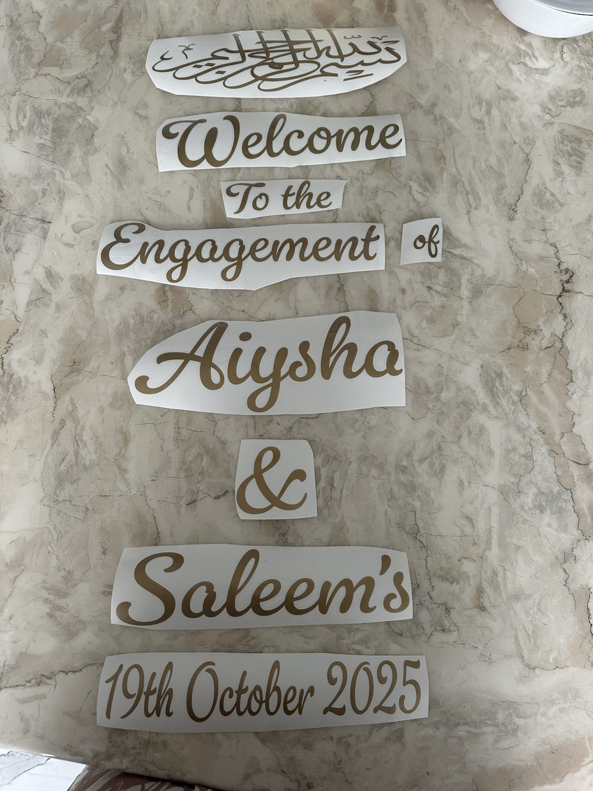 Personalisierte Hochzeit Nikkah islamisches Willkommensschild Kunst Vinyl Aufkleber Sticker