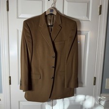 Vintage Jos A Bank Mens 42 Brown 100 Cashmere Blazer Sport Coat Suit Jacket