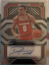D’Mitrik Trice Wisconsin Basketball Autograph Panini Prizm Rookie Card Auto NBA. rookie card picture