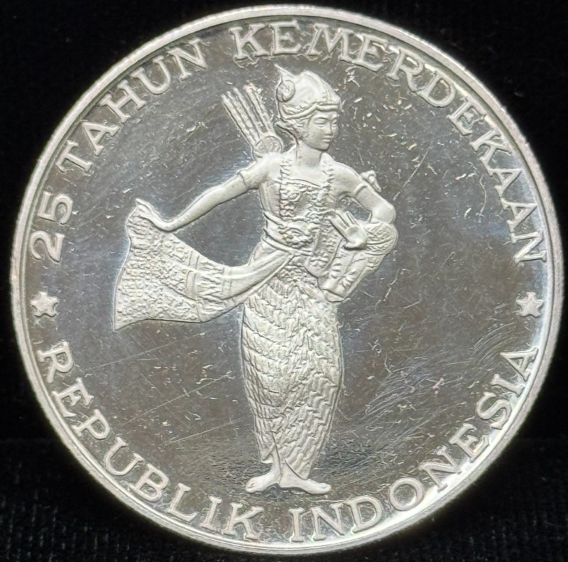 1970 Indonesia 500 Rupiah Proof Silver Coin
