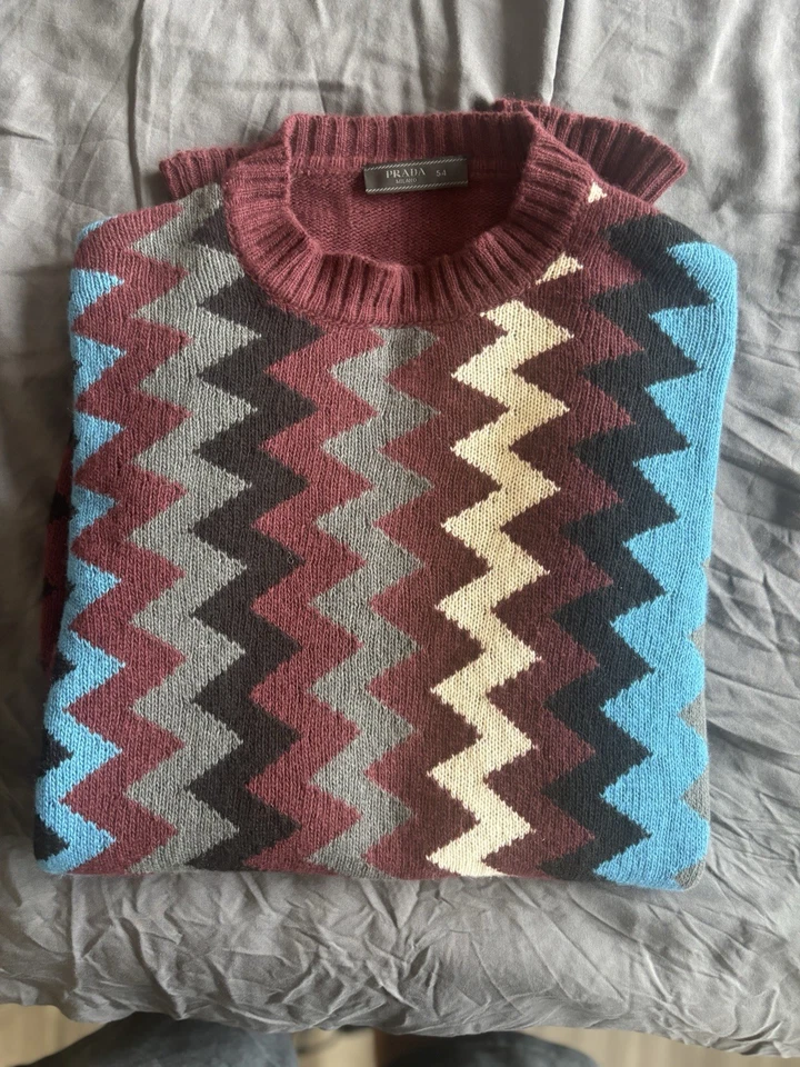 Suéter de lana/cachemira granate Prada para hombre (ligero) talla 54/XL Foto 3 de 4