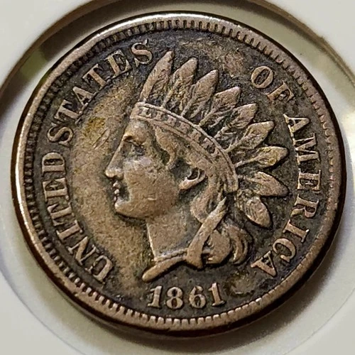 1861 CN Indian Head Cent - XF - Civil War Year **Semi-Key: 10,100,000** (Lot #1)