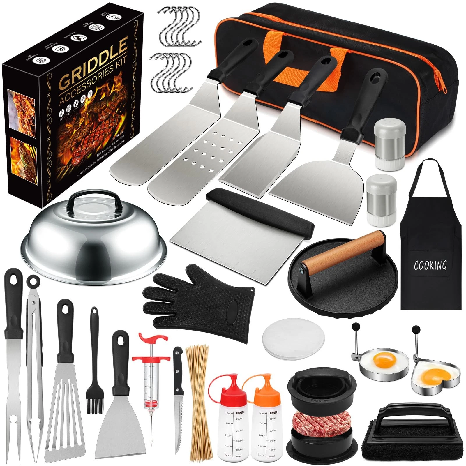 237pcs Griddle Accessories Kit for Blackstone, Perfect Flat Top Silver