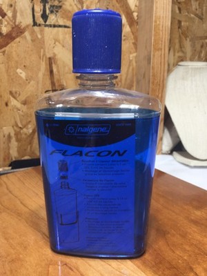 Nalgene Flask Blue Pocket Friendly 12oz with Cup and Lid Keeps Cold