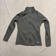 Adidas Golf Mock Neck Women's Medium Textured Full-Zip Jacket Thumb holes