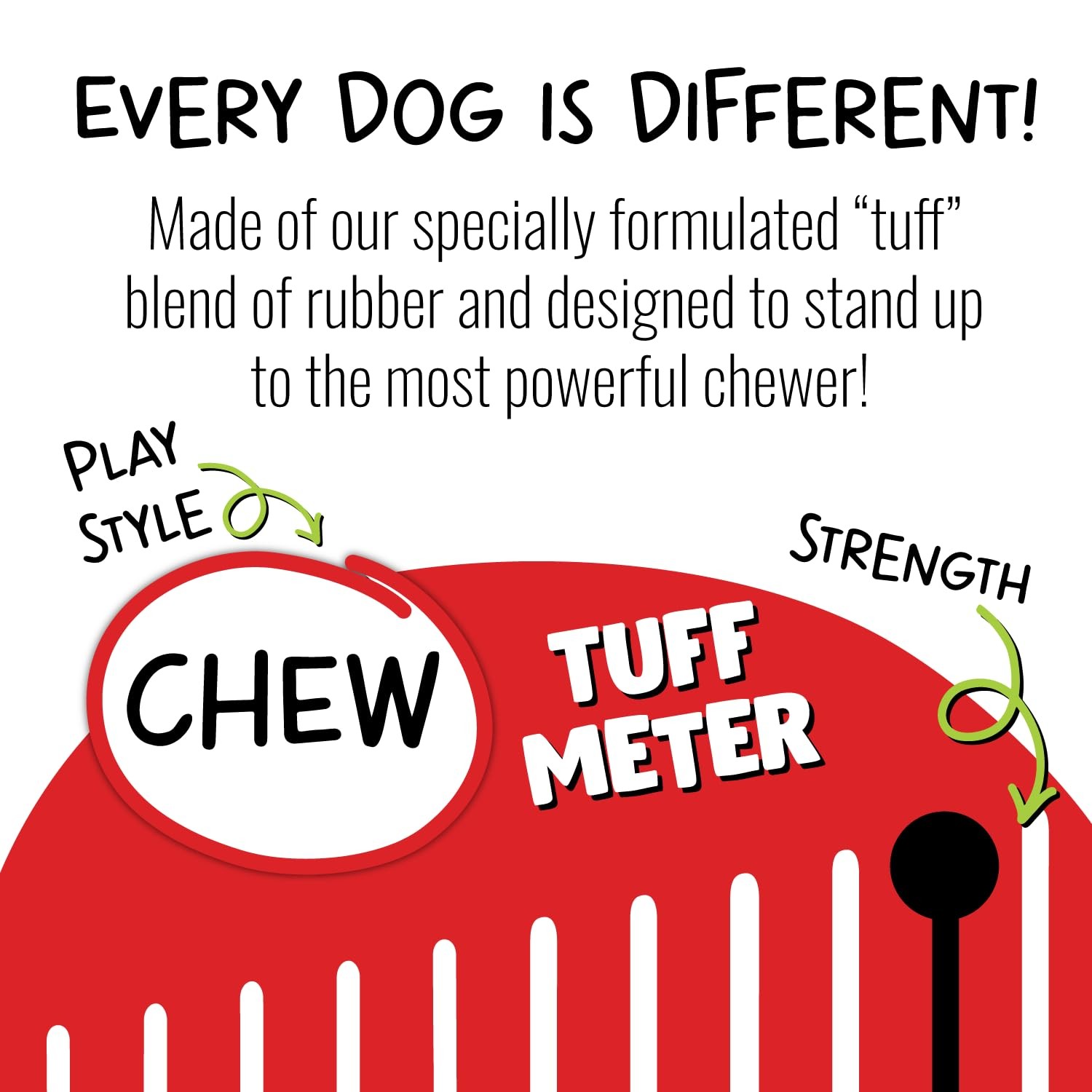 Jolly Pets Tuff Treader Dog Toy 6 Inch Red Durable Chew Fetch Toy for Large Dogs