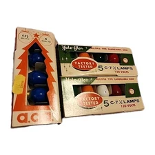 15 Mixed Lot of C-7 1/2 Christmas Light Bulbs Lamps *Not Tested* New Ephemera 