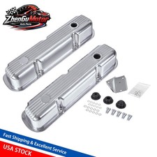 Polished Finned Aluminum Valve Covers For Chrysler 318 340 360 Small Block V8