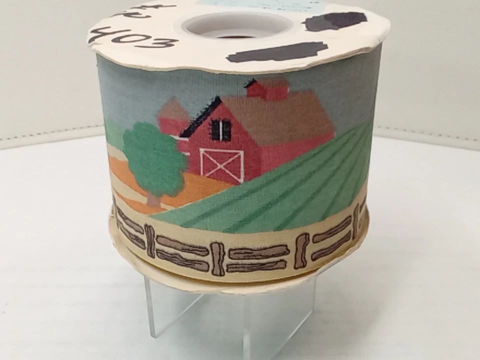 Offray Craft Ribbon 2.75"W New 25-Yards Floral Gift-Wrap Country Farm Red Barn - Image 2 of 4