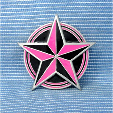 Nautical Star Belt Buckle Pink Black Vtg 2002 Great American Products .GTA305