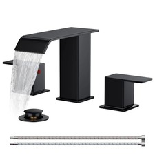 FORIOUS Bathroom Faucets 3 Hole,Matte Black 8 Inch Widespread, Matte