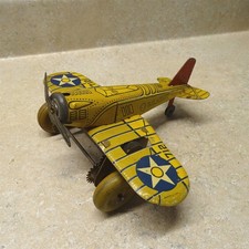 Vintage Marx Tin U.S. Army Gunner Airplane, Made IN U.S.A. Wind Up