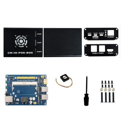 1X(Compute Module PoE Board+Gehäuse+Lüfter-Kit für  CM4S CM3 3Lite 3+ 3+Lit9247