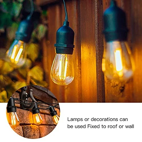 Paquete de 40 ganchos de suspensión de luz Elrswy, ganchos de luz de cuerda, ganchos atornillables negros - paquete de 40 Foto 2 de 4