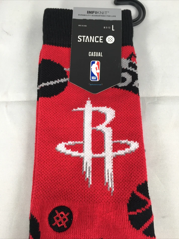 Houston Rockets Landmark Stance Socks NBA Large 9-12 New - Image 3 of 4