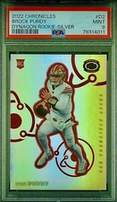 PSA 9 RC Brock Purdy 2022 Panini Dynagon Silver Prizm True Rookie Holo Refractor