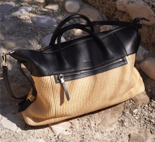 FREE POST XC Belle & Bloom Soft Leather Raffia Tote Bag RRP $289.95 - Picture 2 of 12
