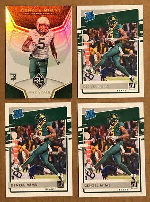 (4) 2020 Panini Chronicles Draft Denzel Mims RC Limited #11 Donruss NY Jets