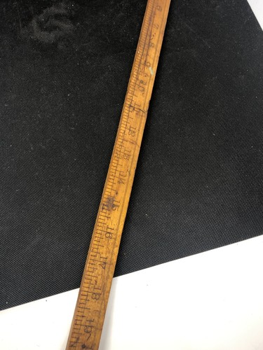Vtg Lufkin No. 7122 Wooden Yard Stick Metal Ends Imperial Inches Yard Fractions - Picture 7 of 12