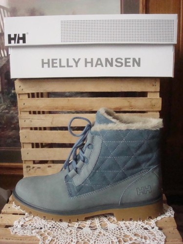 NIB HELLY HANSEN VEGA DUSTY BLUE NUBUCK LEATHER & SUEDE HIKING BOOTS ~SZ 8M $130
