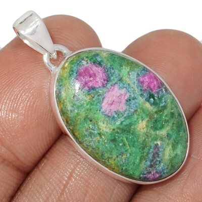 Natürlicher Rubin in Fuchsit - Indien 925 Sterling Silber Anhänger Schmuck CP65157