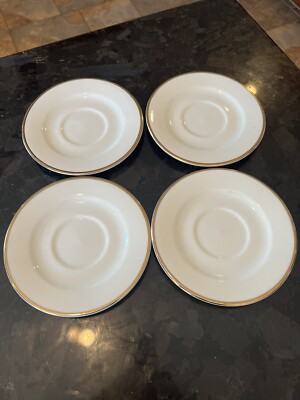 GIBSON HOUSEWARES EVERY DAY SAUCERS China GOLD RIM