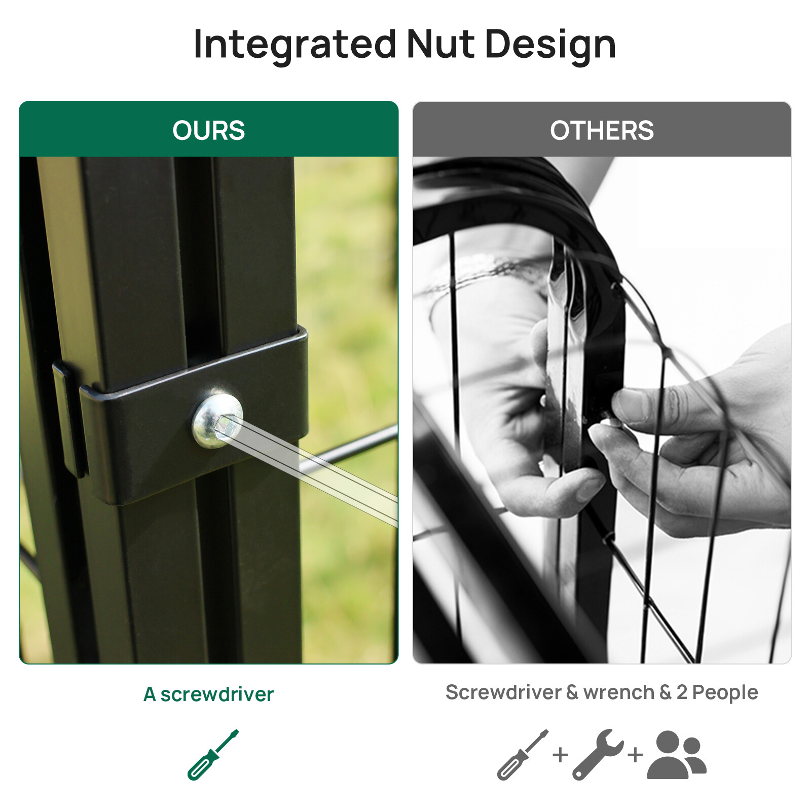 Large Outdoor Dog Kennel Metal Cage Chicken Enclosure Playpen w/Rotating Bowls