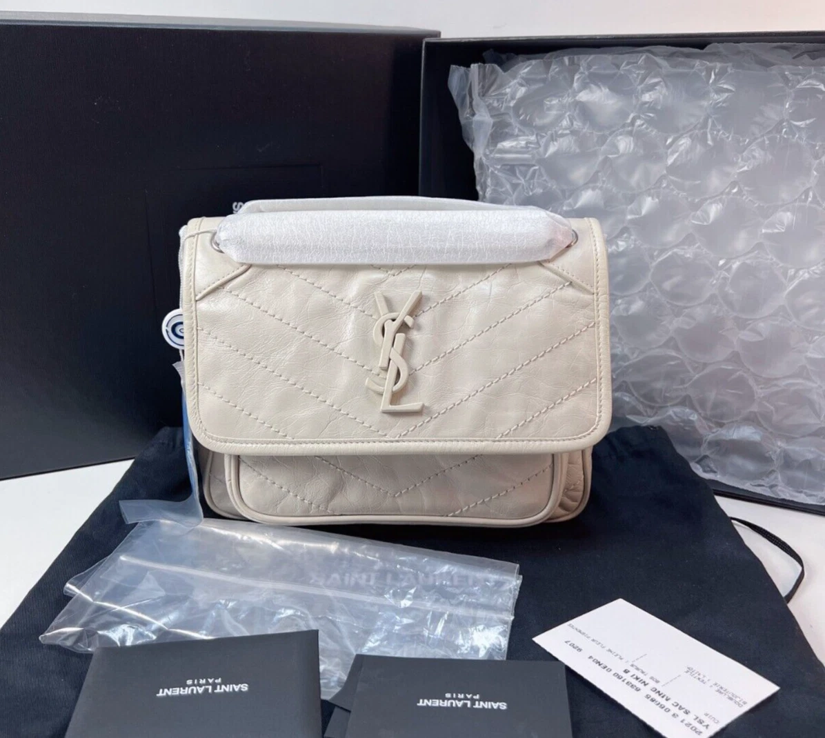 SAINT LAURENT niki baby in vintage leather shoulder bag 633160