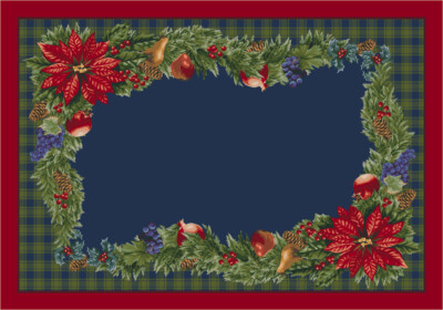 4x6 Milliken Bountiful 00203 Crimson Red Christmas Area Rug - Approx 3'10''x5'4''